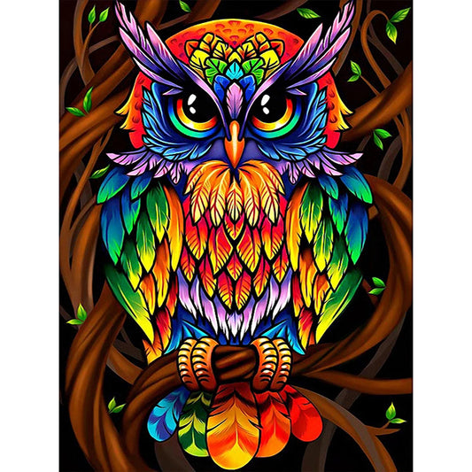 Owl - Full Round Drill Diamond Painting 30*40CM