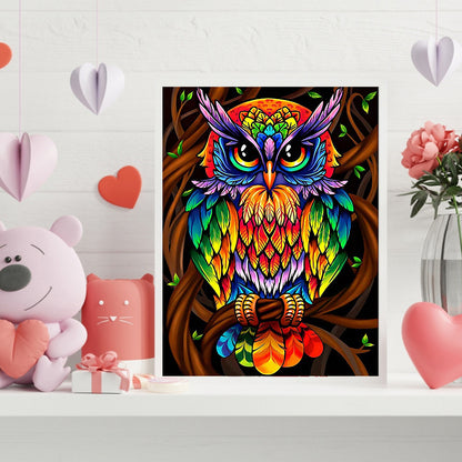 Owl - Full Round Drill Diamond Painting 30*40CM