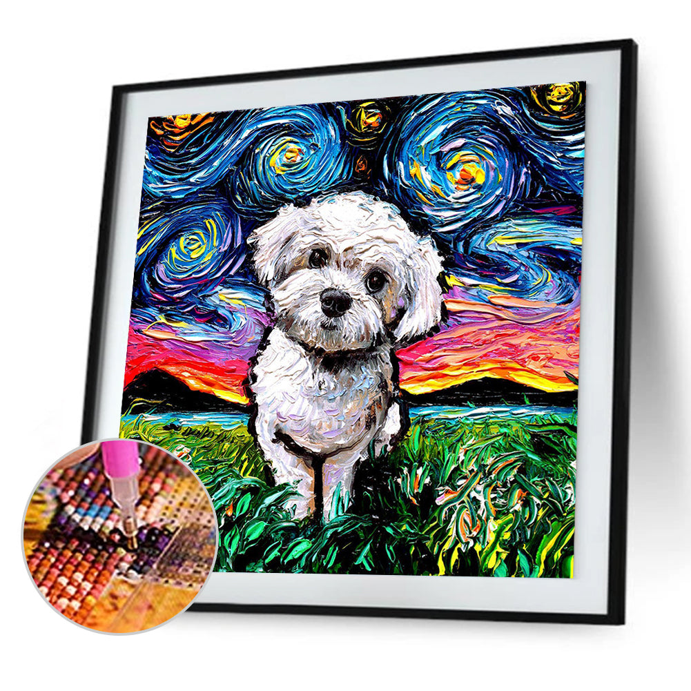 Oil Dog - Full Round Drill Diamond Painting 30*30CM