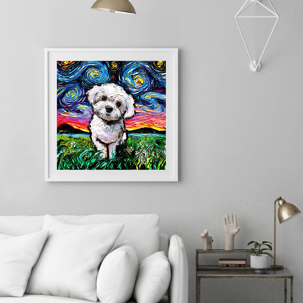 Oil Dog - Full Round Drill Diamond Painting 30*30CM