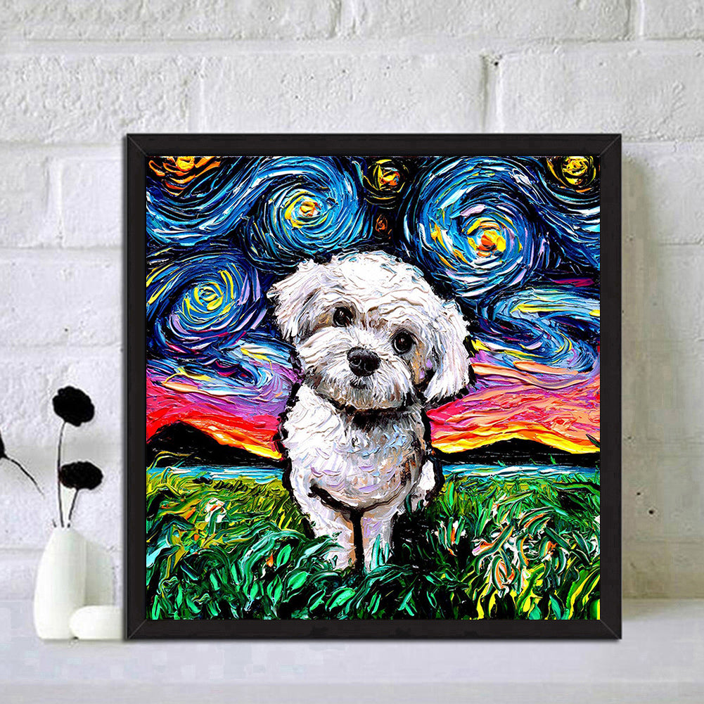 Oil Dog - Full Round Drill Diamond Painting 30*30CM