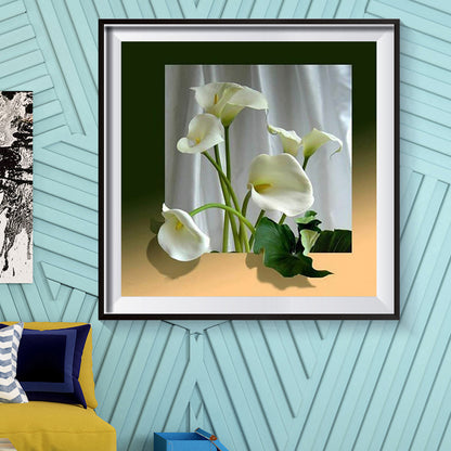 White Calla Lily - Full Round Drill Diamond Painting 30*30CM