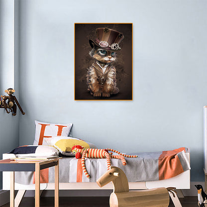 Cat - Full Round Drill Diamond Painting 30*40CM