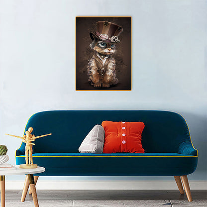 Cat - Full Round Drill Diamond Painting 30*40CM