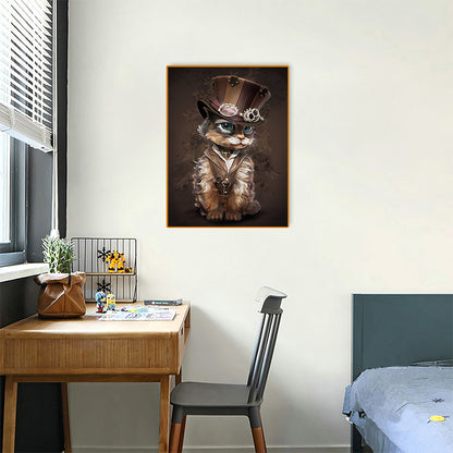 Cat - Full Round Drill Diamond Painting 30*40CM