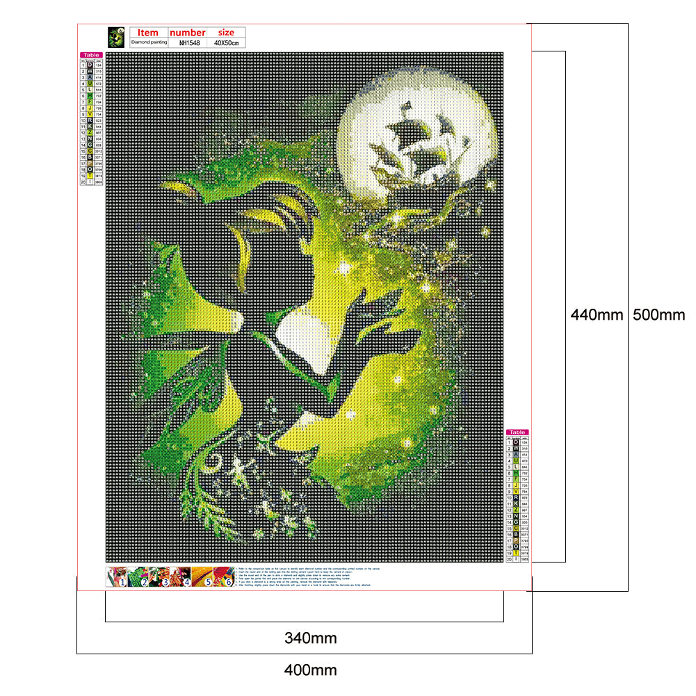 Silhouette Disney Princess - Full Round Drill Diamond Painting 40*50CM