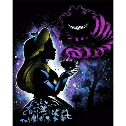 Silhouette Disney Princess - Full Round Drill Diamond Painting 40*50CM