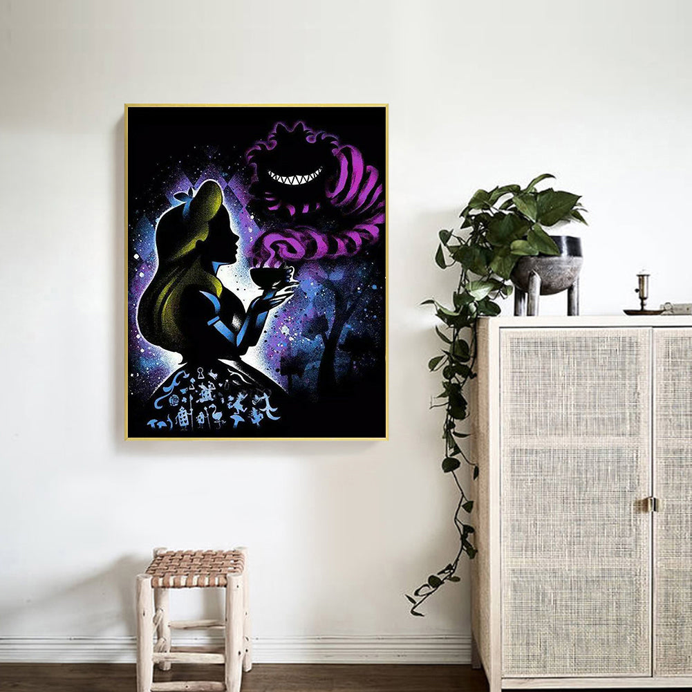 Silhouette Disney Princess - Full Round Drill Diamond Painting 40*50CM