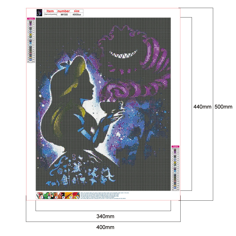 Silhouette Disney Princess - Full Round Drill Diamond Painting 40*50CM