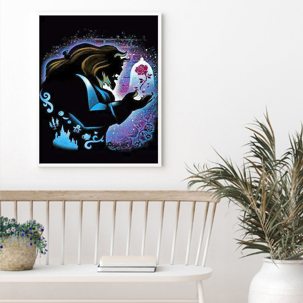 Silhouette Disney Princess - Full Round Drill Diamond Painting 40*50CM