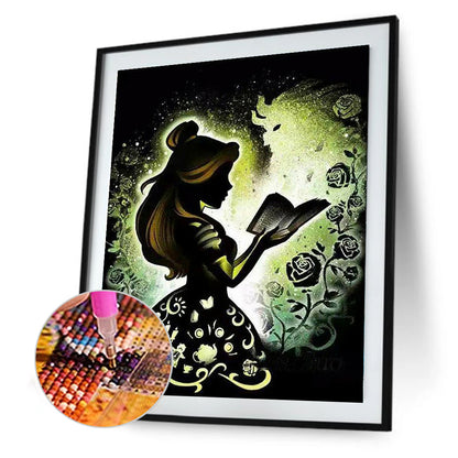 Silhouette Disney Princess - Full Round Drill Diamond Painting 40*50CM