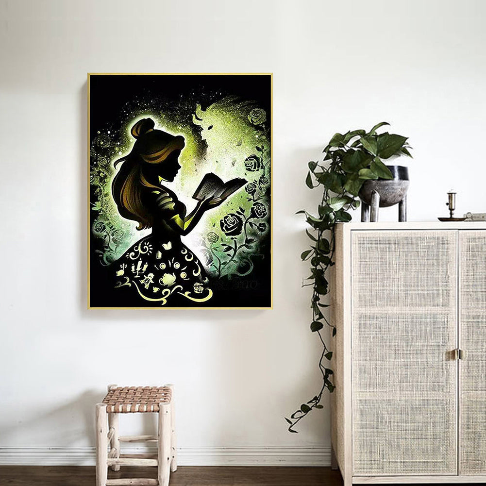 Silhouette Disney Princess - Full Round Drill Diamond Painting 40*50CM