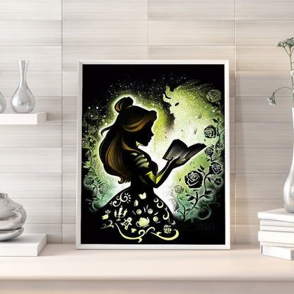 Silhouette Disney Princess - Full Round Drill Diamond Painting 40*50CM