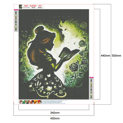 Silhouette Disney Princess - Full Round Drill Diamond Painting 40*50CM