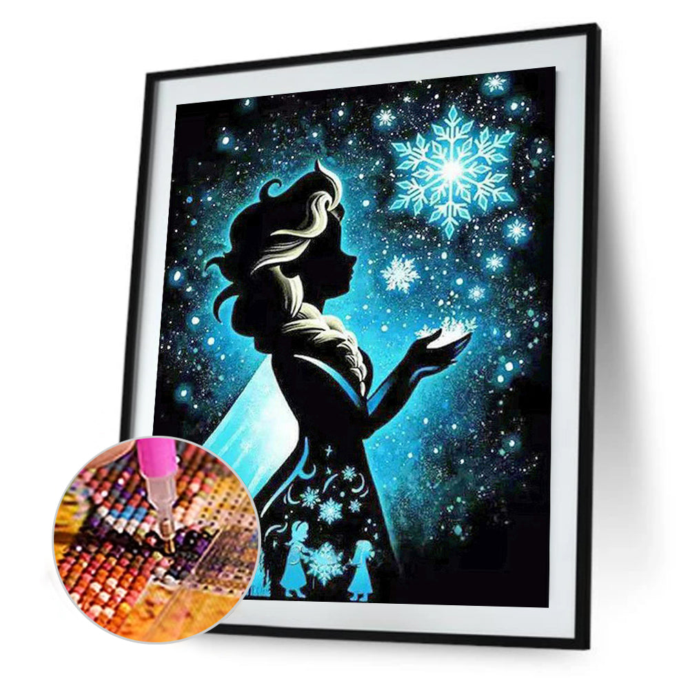 Silhouette Disney Princess - Full Round Drill Diamond Painting 40*50CM