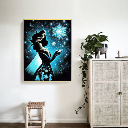 Silhouette Disney Princess - Full Round Drill Diamond Painting 40*50CM