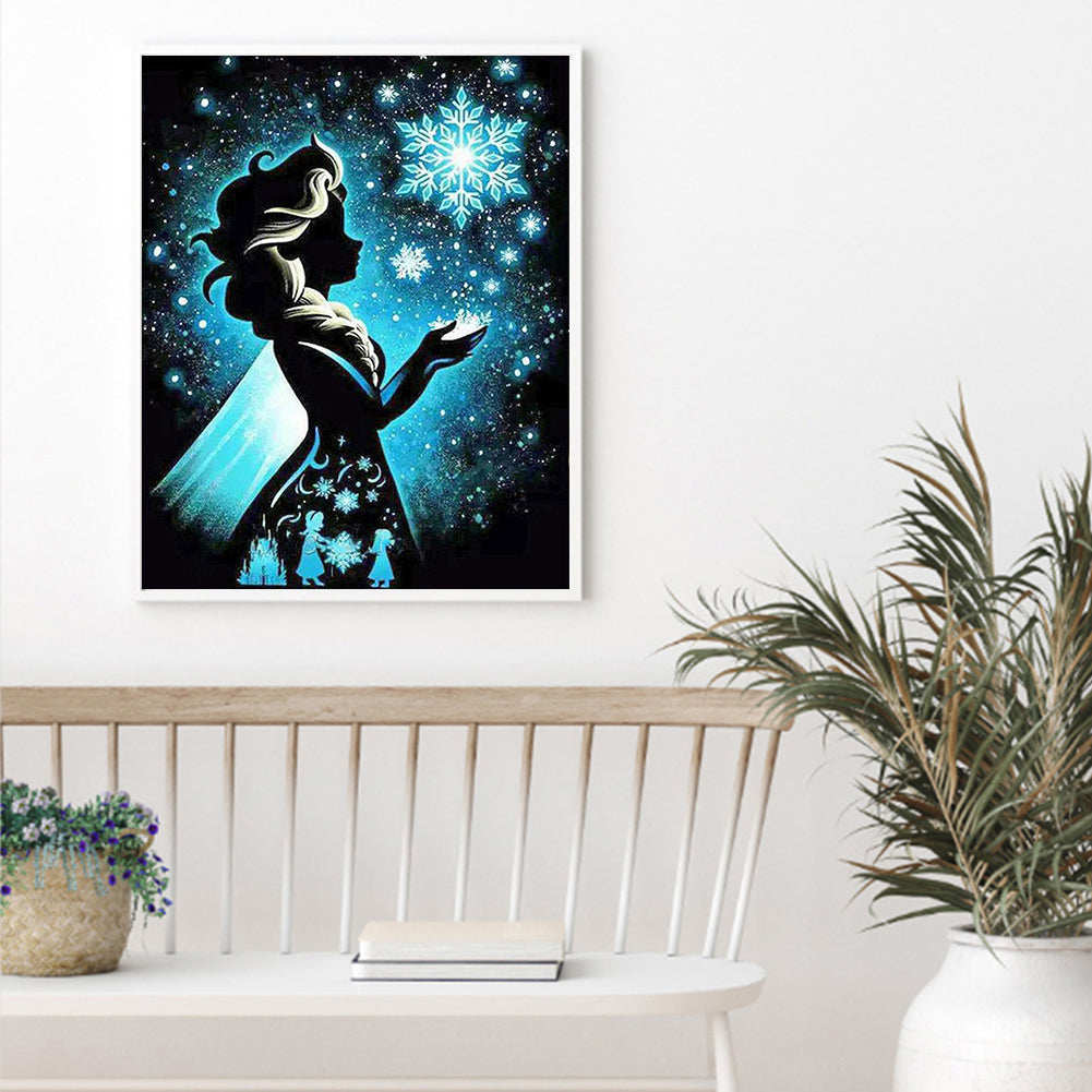 Silhouette Disney Princess - Full Round Drill Diamond Painting 40*50CM