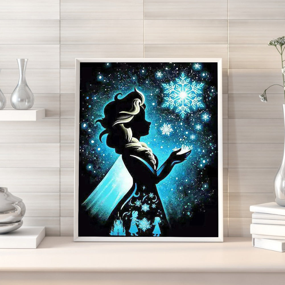 Silhouette Disney Princess - Full Round Drill Diamond Painting 40*50CM