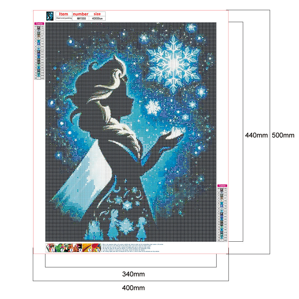 Silhouette Disney Princess - Full Round Drill Diamond Painting 40*50CM