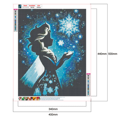 Silhouette Disney Princess - Full Round Drill Diamond Painting 40*50CM