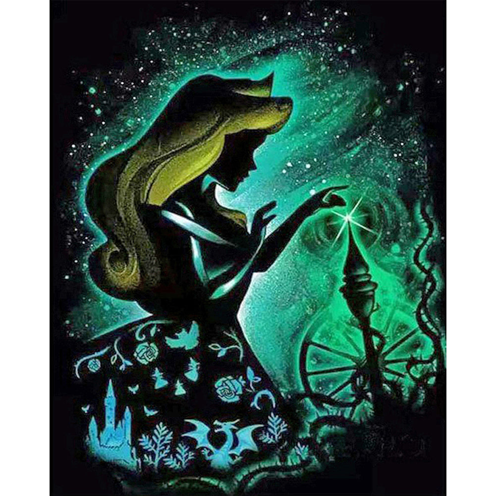 Silhouette Disney Princess - Full Round Drill Diamond Painting 40*50CM