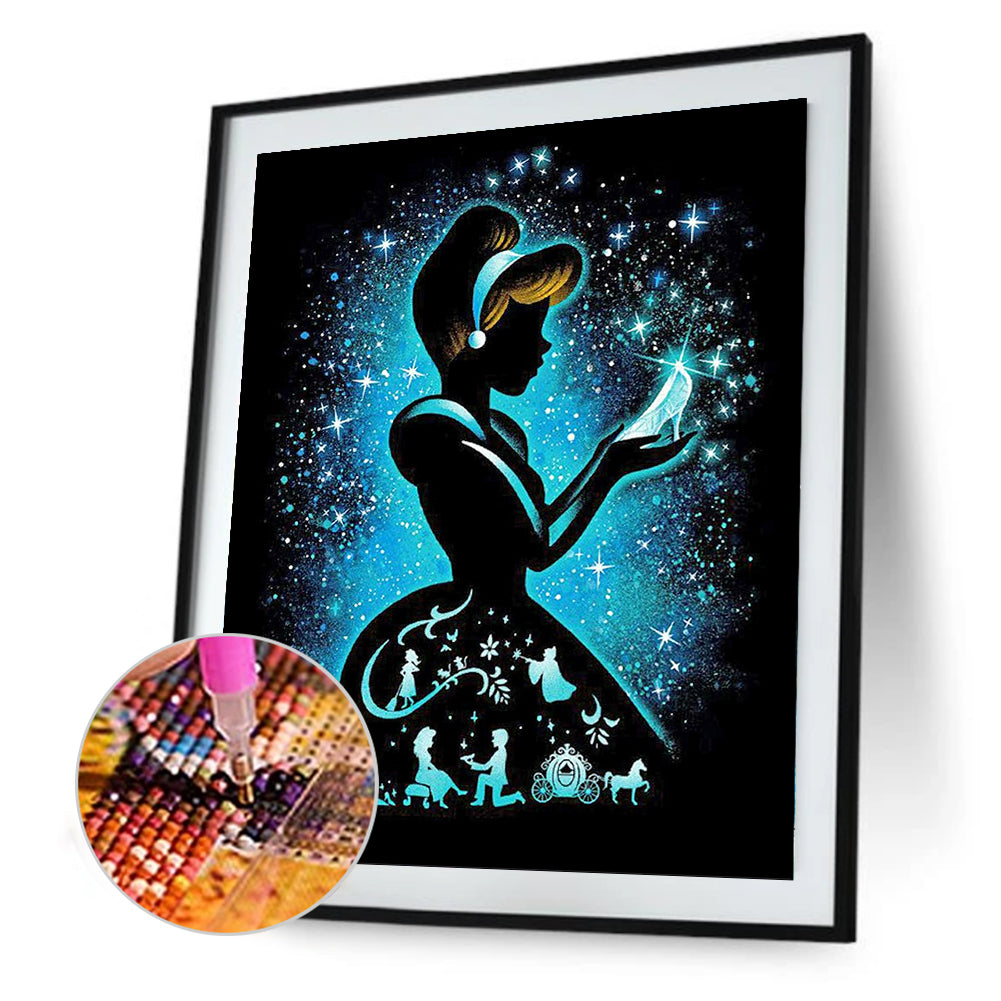 Silhouette Disney Princess - Full Round Drill Diamond Painting 40*50CM