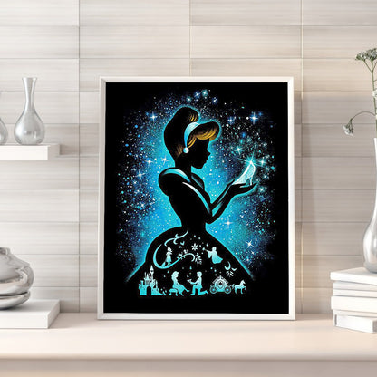 Silhouette Disney Princess - Full Round Drill Diamond Painting 40*50CM