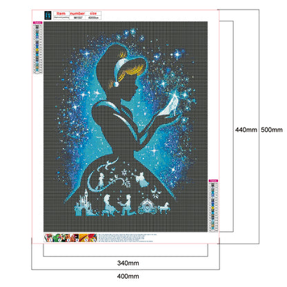 Silhouette Disney Princess - Full Round Drill Diamond Painting 40*50CM