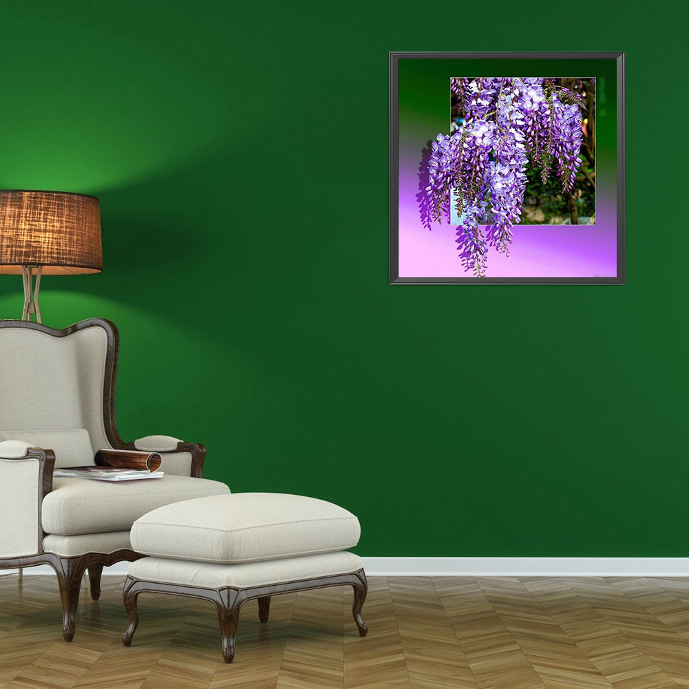 Purple Flower - Full Square Drill Diamond Painting 30*30CM