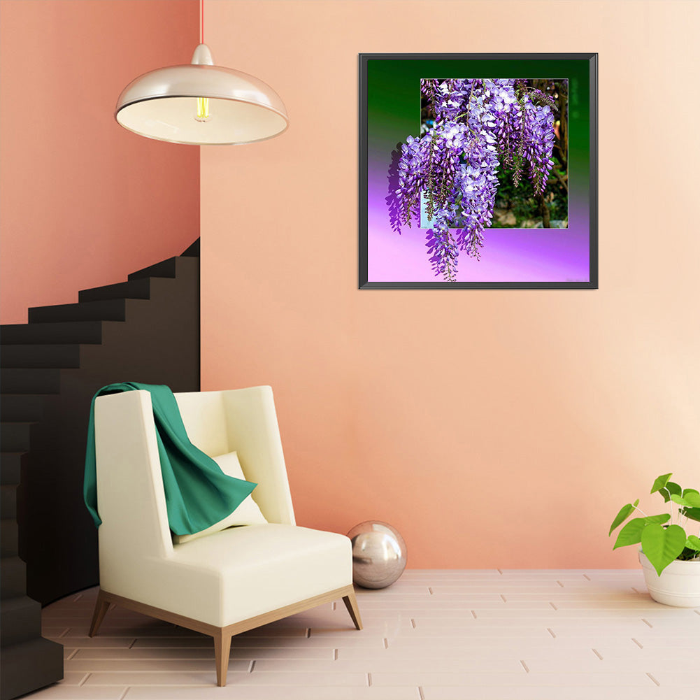 Purple Flower - Full Square Drill Diamond Painting 30*30CM