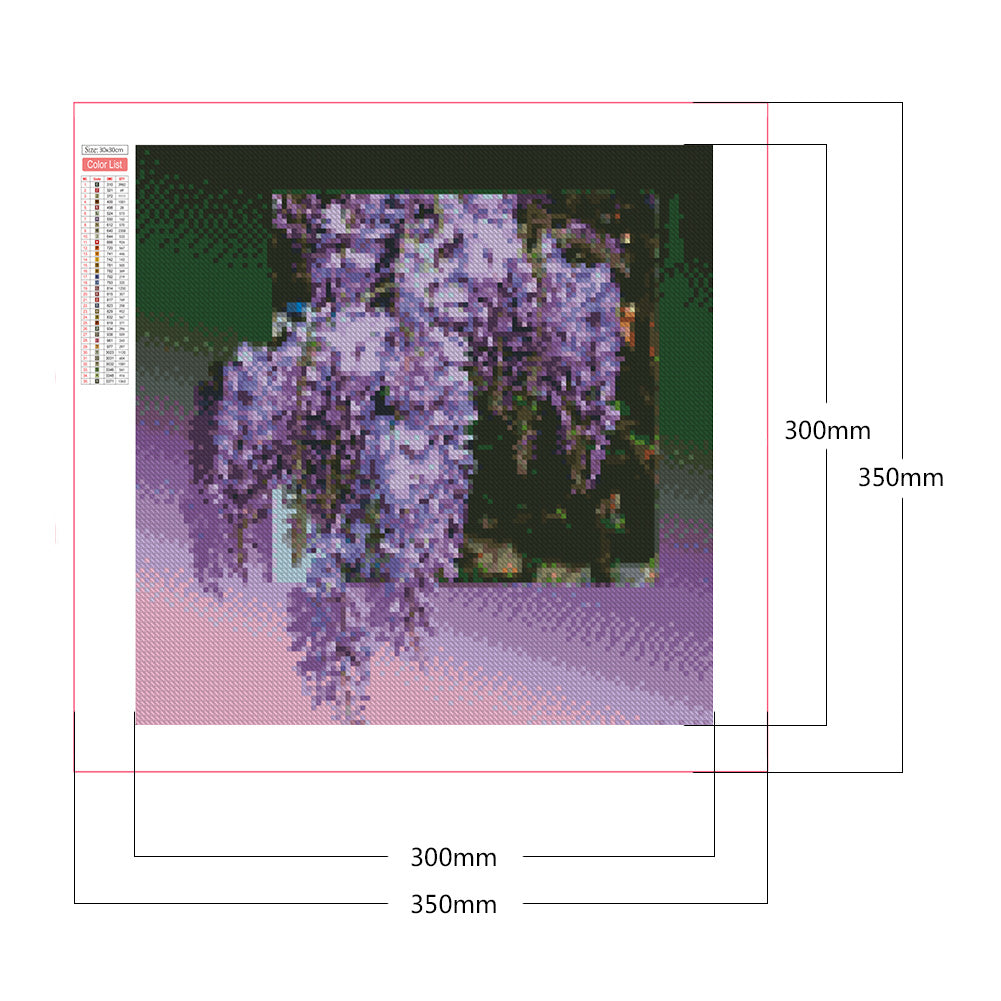 Purple Flower - Full Square Drill Diamond Painting 30*30CM