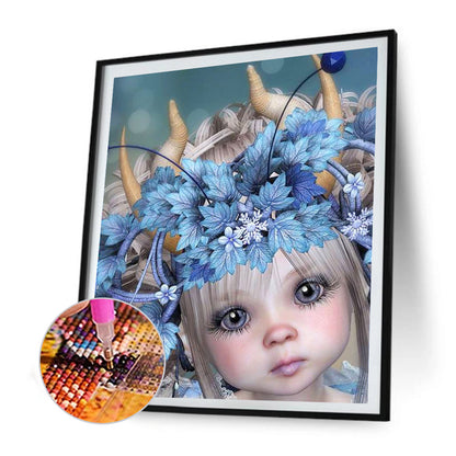 Big Eyes Girl - Full Round Drill Diamond Painting 30*35CM