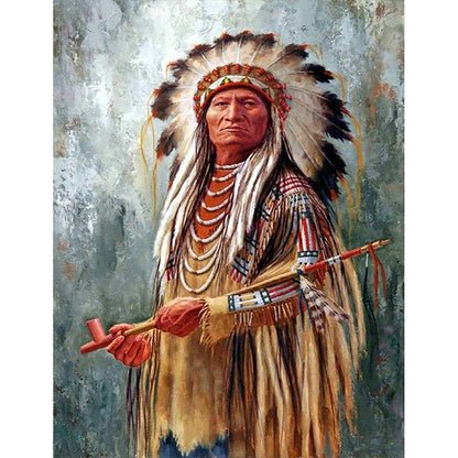 Indians - Full Round Drill Diamond Painting 50*60CM