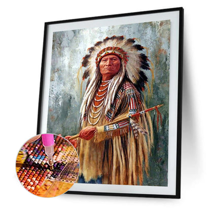 Indians - Full Round Drill Diamond Painting 50*60CM