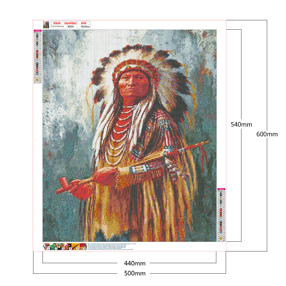 Indians - Full Round Drill Diamond Painting 50*60CM