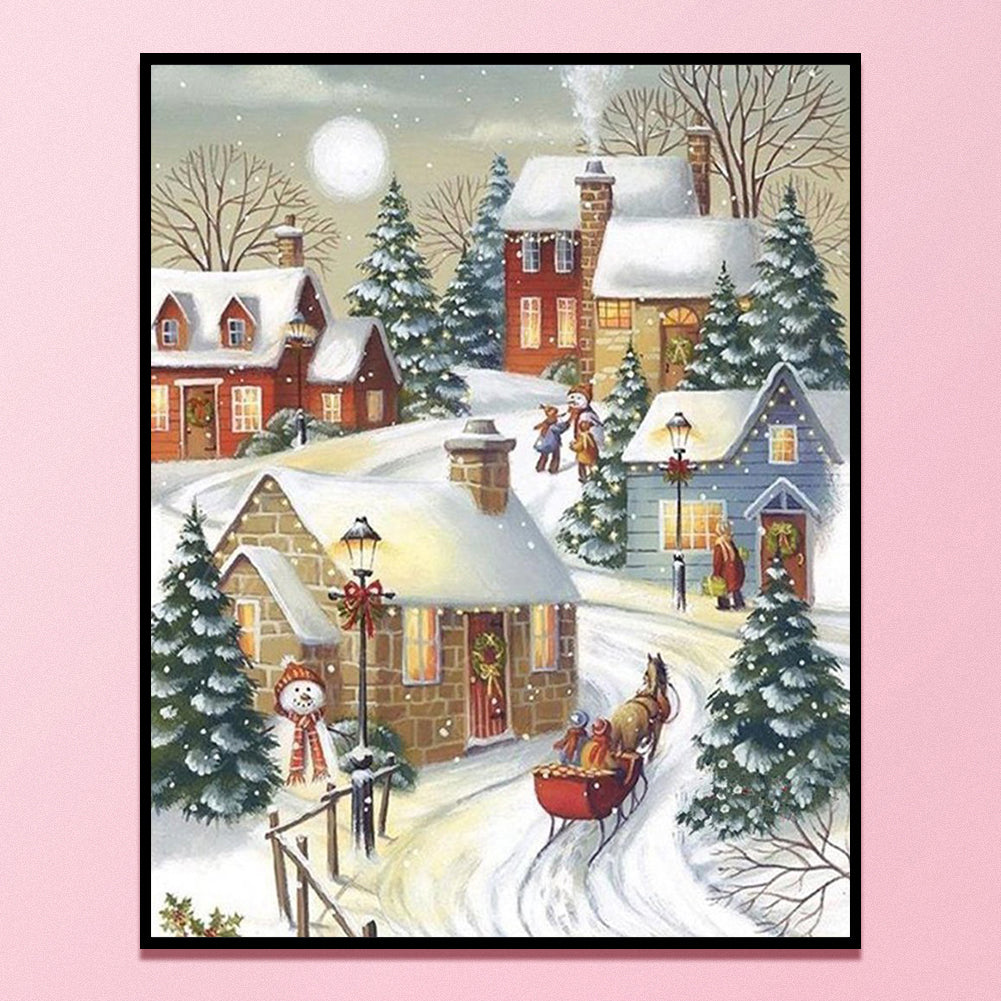 Christmas Snow Scene - 11CT Counted Cross Stitch 40*50CM