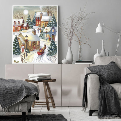 Christmas Snow Scene - 11CT Counted Cross Stitch 40*50CM