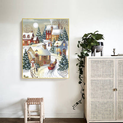 Christmas Snow Scene - 11CT Counted Cross Stitch 40*50CM