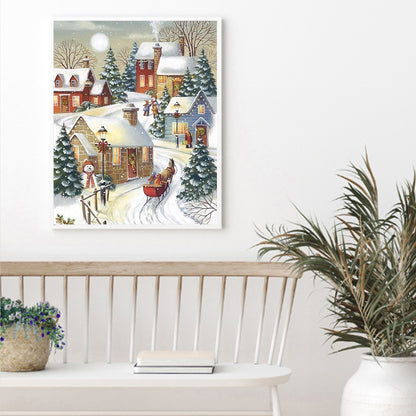 Christmas Snow Scene - 11CT Counted Cross Stitch 40*50CM