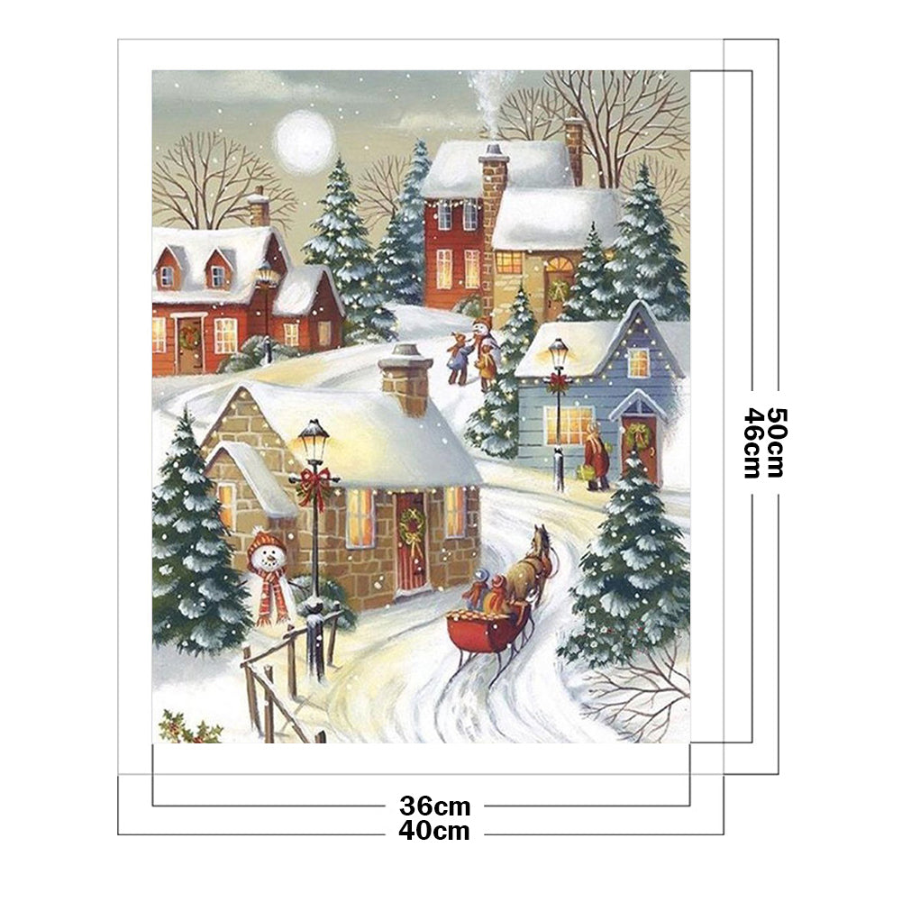 Christmas Snow Scene - 11CT Counted Cross Stitch 40*50CM