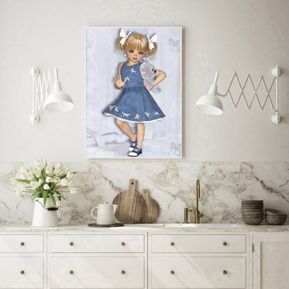 Big Eyes Girl - Full Round Drill Diamond Painting 30*40CM