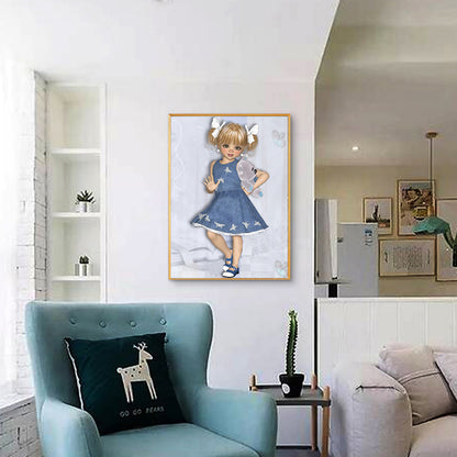 Big Eyes Girl - Full Round Drill Diamond Painting 30*40CM