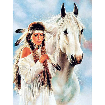 Hunting Woman - Full Round Drill Diamond Painting 40*50CM