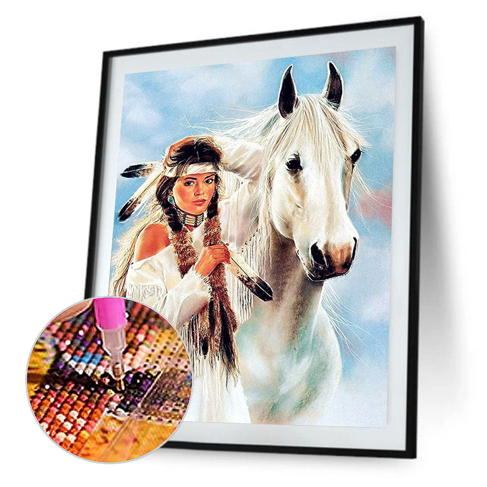 Hunting Woman - Full Round Drill Diamond Painting 40*50CM
