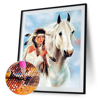 Hunting Woman - Full Round Drill Diamond Painting 40*50CM