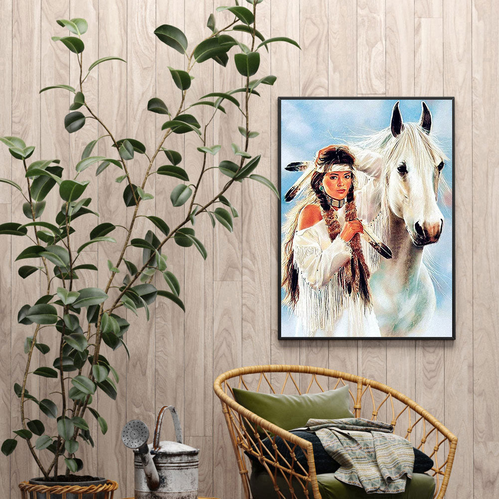 Hunting Woman - Full Round Drill Diamond Painting 40*50CM