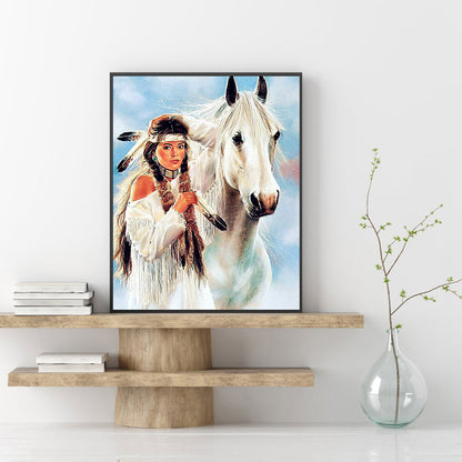 Hunting Woman - Full Round Drill Diamond Painting 40*50CM