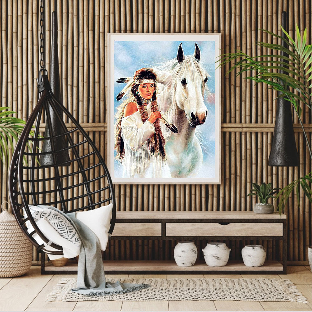 Hunting Woman - Full Round Drill Diamond Painting 40*50CM