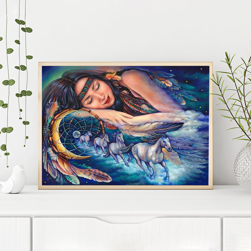 Sleeping Woman - Full Round Drill Diamond Painting 50*40CM