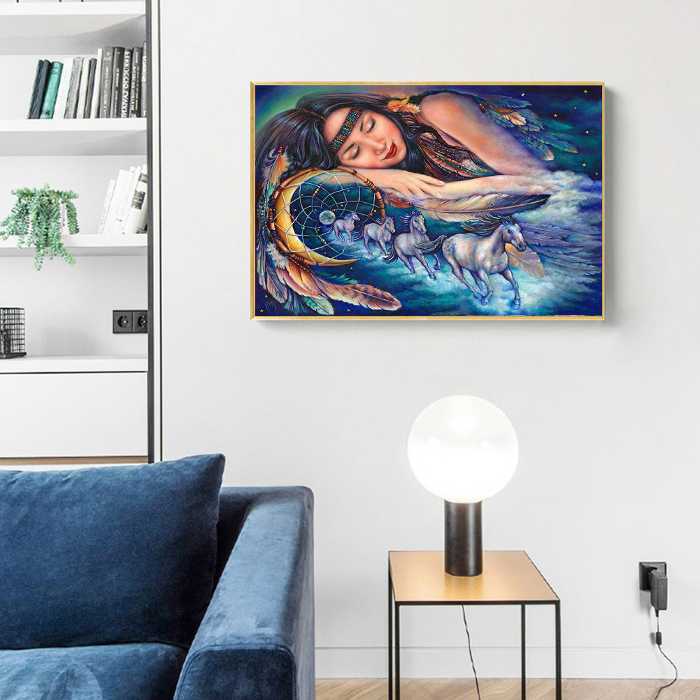 Sleeping Woman - Full Round Drill Diamond Painting 50*40CM